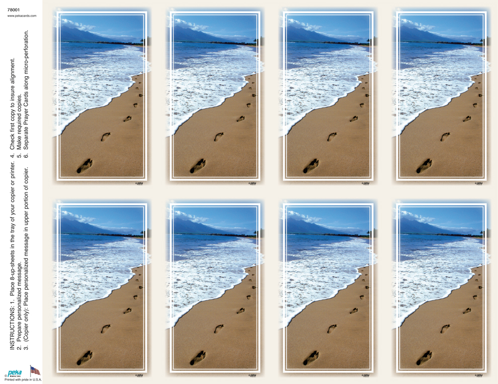 Footprints <br>Premium 8-up Prayer Cards