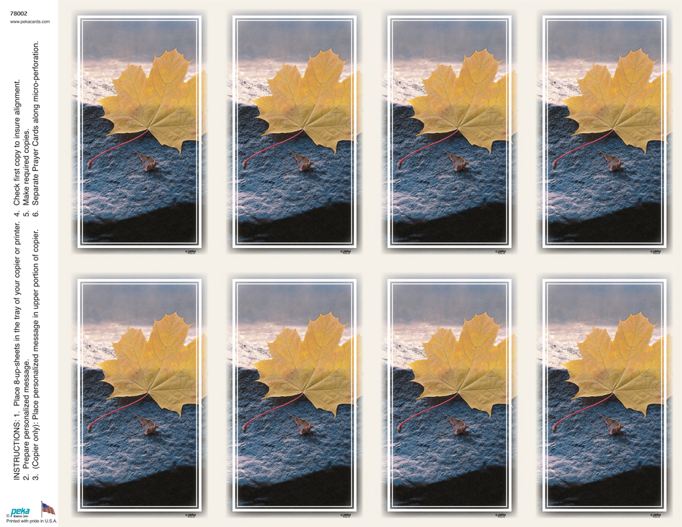 Leaf <br>Premium 8-up Prayer Cards