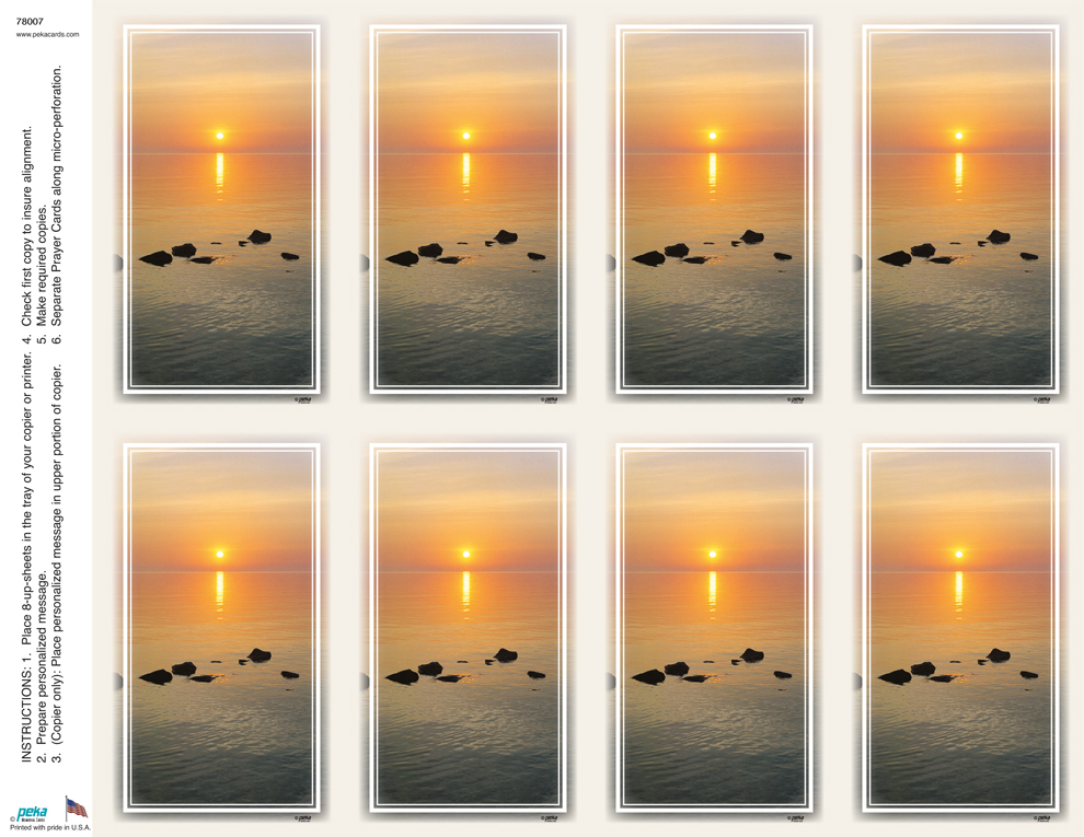 Sunset <br>Premium 8-up Prayer Cards