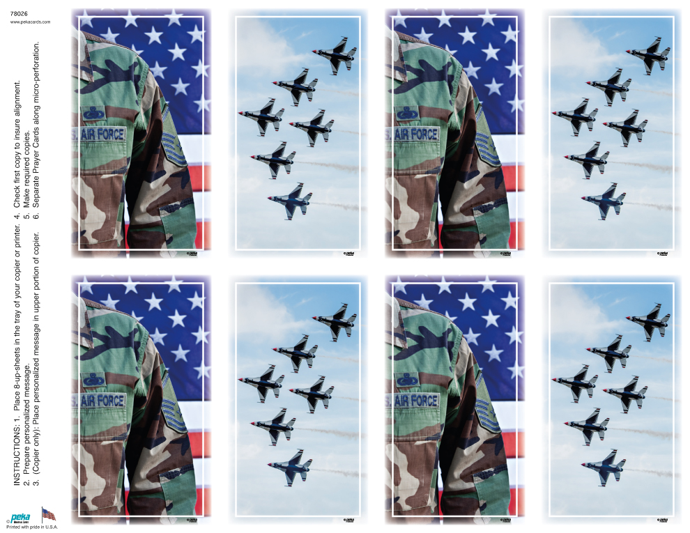U.S. Air Force <br>Premium 8-up Prayer Cards