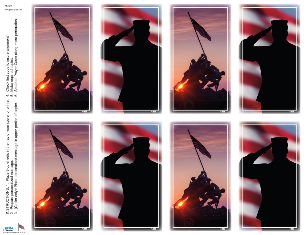 U.S. Marines <br>Premium 8-up Prayer Cards