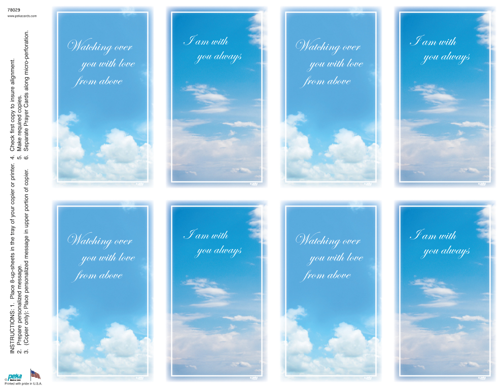 Heavenly Message <br>Premium 8-up Prayer Cards