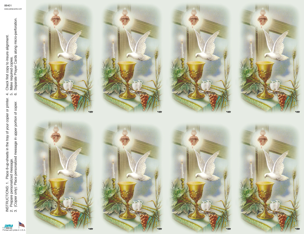 Holy Spirit Over Altar <br>Classic 8-up Prayer Cards