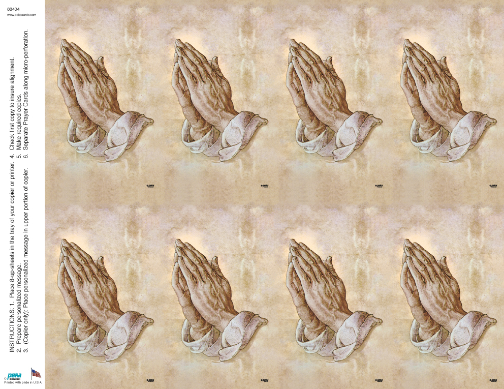 Praying Hands <br>Classic 8-up Prayer Cards