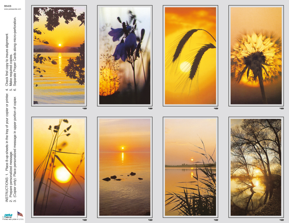 At Day's End <br>Classic 8-up Prayer Cards
