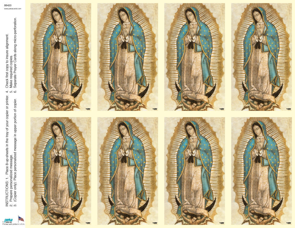 Our Lady of Guadalupe <br>Classic 8-up Prayer Cards