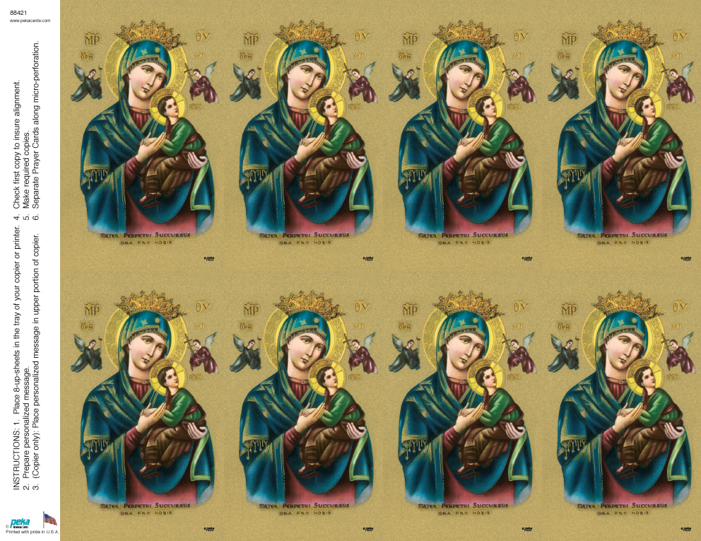 Our Lady of Perpetual Help <br>Classic 8-up Prayer Cards