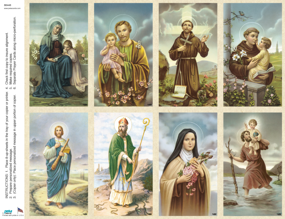 Saints Assortment #1 <br>Classic 8-up Prayer Cards