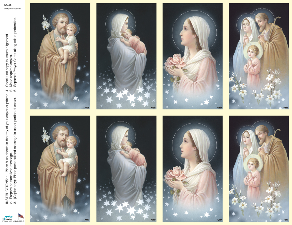 Star Assortment #1 Classic 8-up Prayer Cards – Peka Memorial Cards