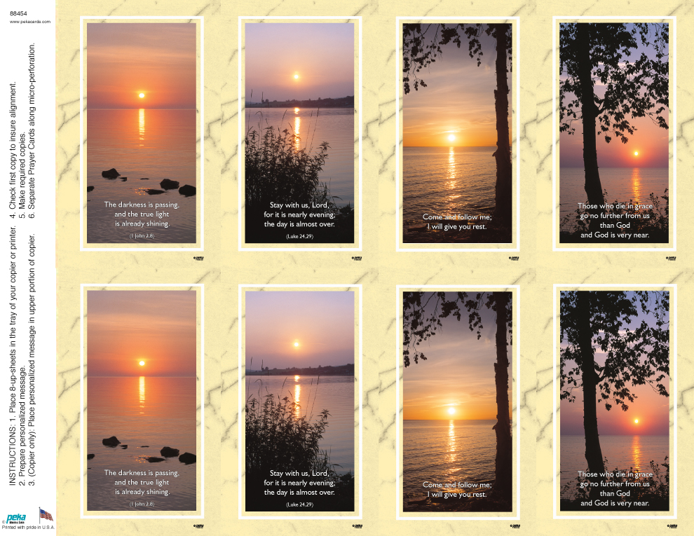 Sunset Assortment with Verse <br>Classic 8-up Prayer Cards
