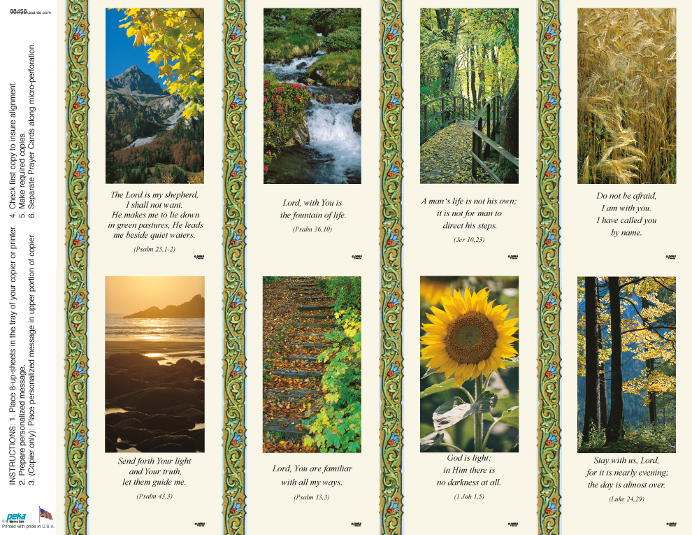 Nature Assortment with Verse <br>Classic 8-up Prayer Cards