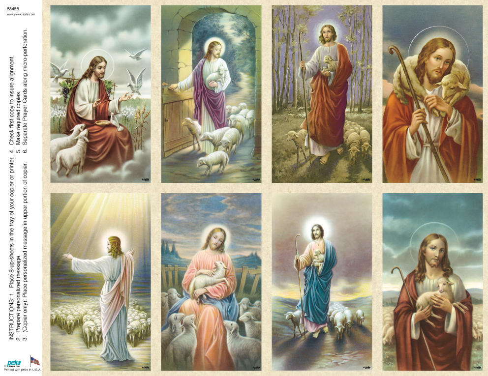 Jesus Assortment Classic 8-up Prayer Cards – Peka Memorial Cards