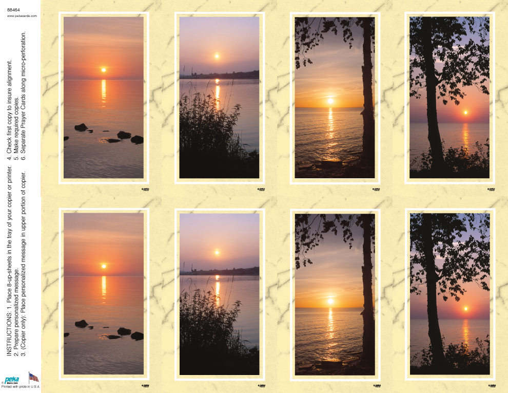 Sunset Assortment <br>Classic 8-up Prayer Cards