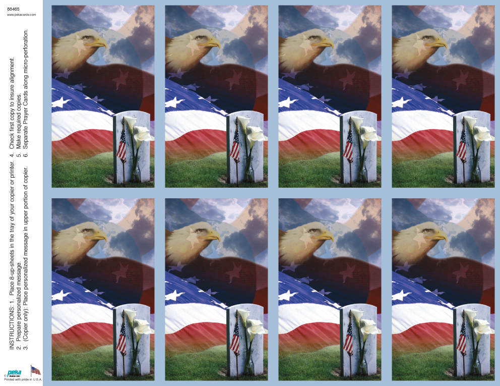 Patriotic <br>Classic 8-up Prayer Cards