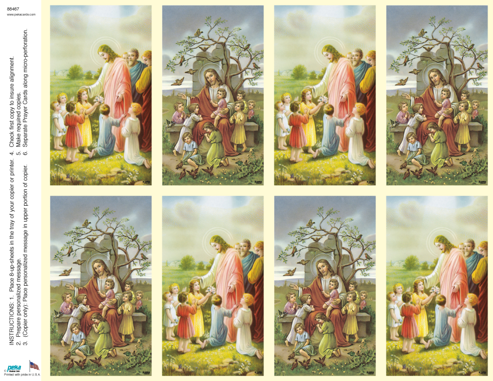 Jesus with Children <br>Classic 8-up Prayer Cards