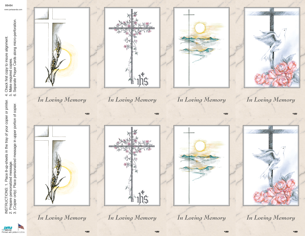 Cross Assortment <br>Classic 8-up Prayer Cards