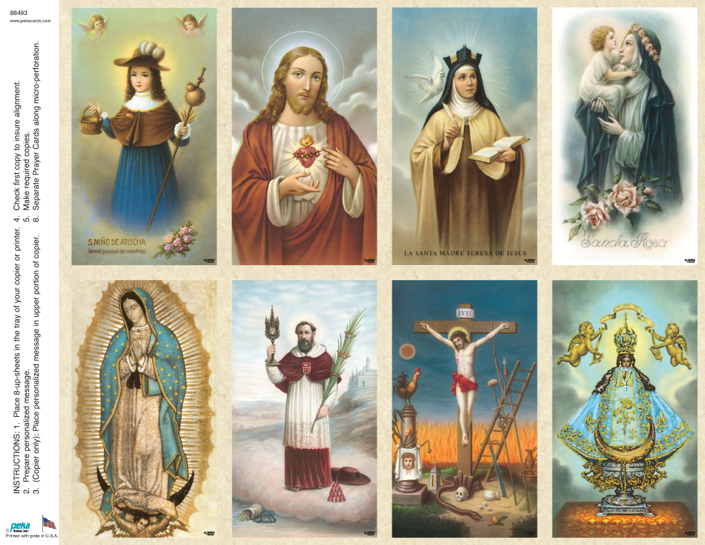 Spanish Assortment , Classic 8-up Prayer Cards