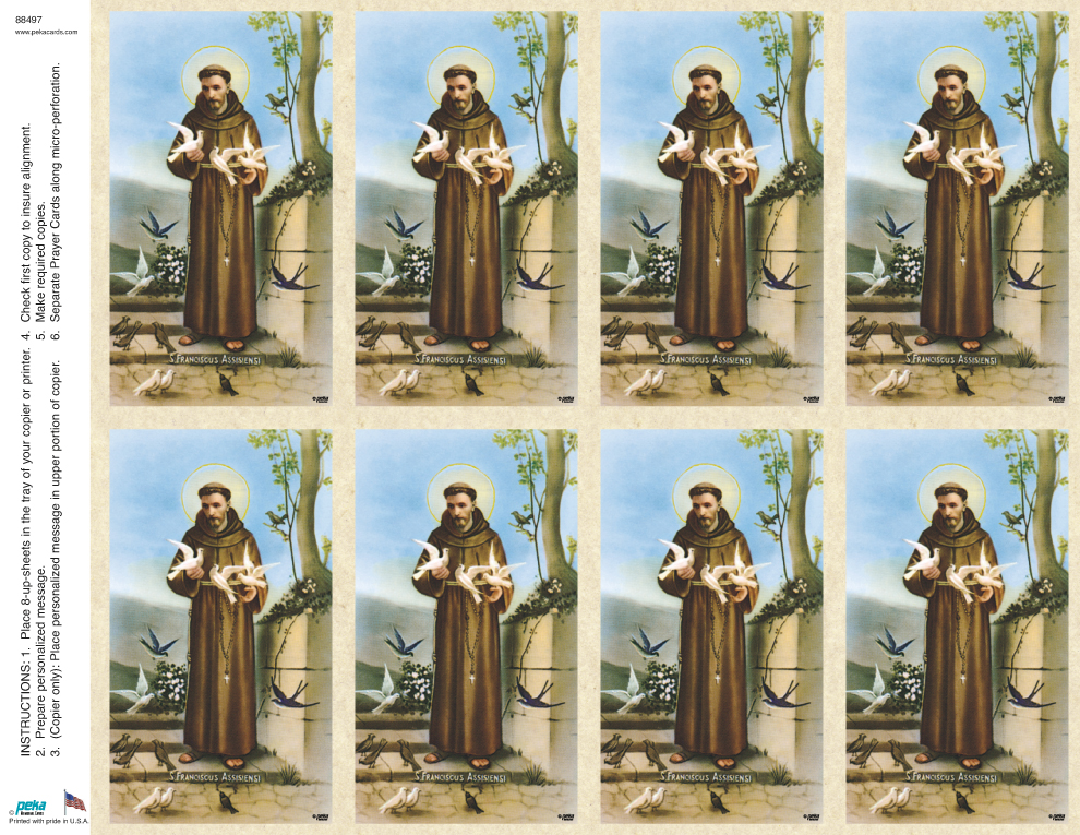 St. Francis <br>Classic 8-up Prayer Cards