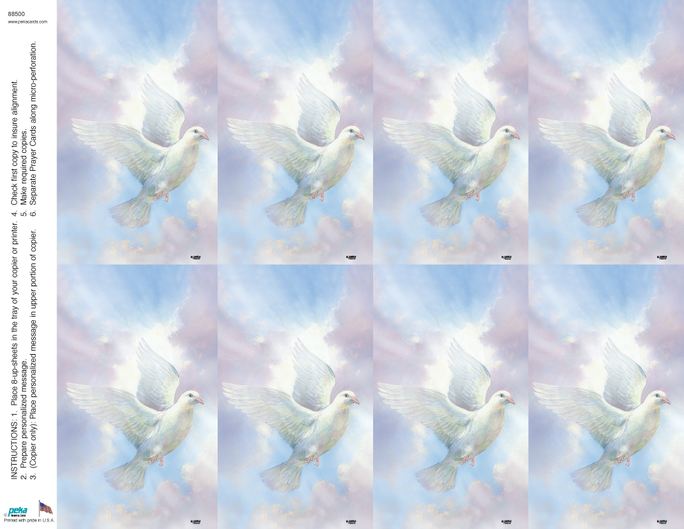 Peace Dove <br>Classic 8-up Prayer Cards