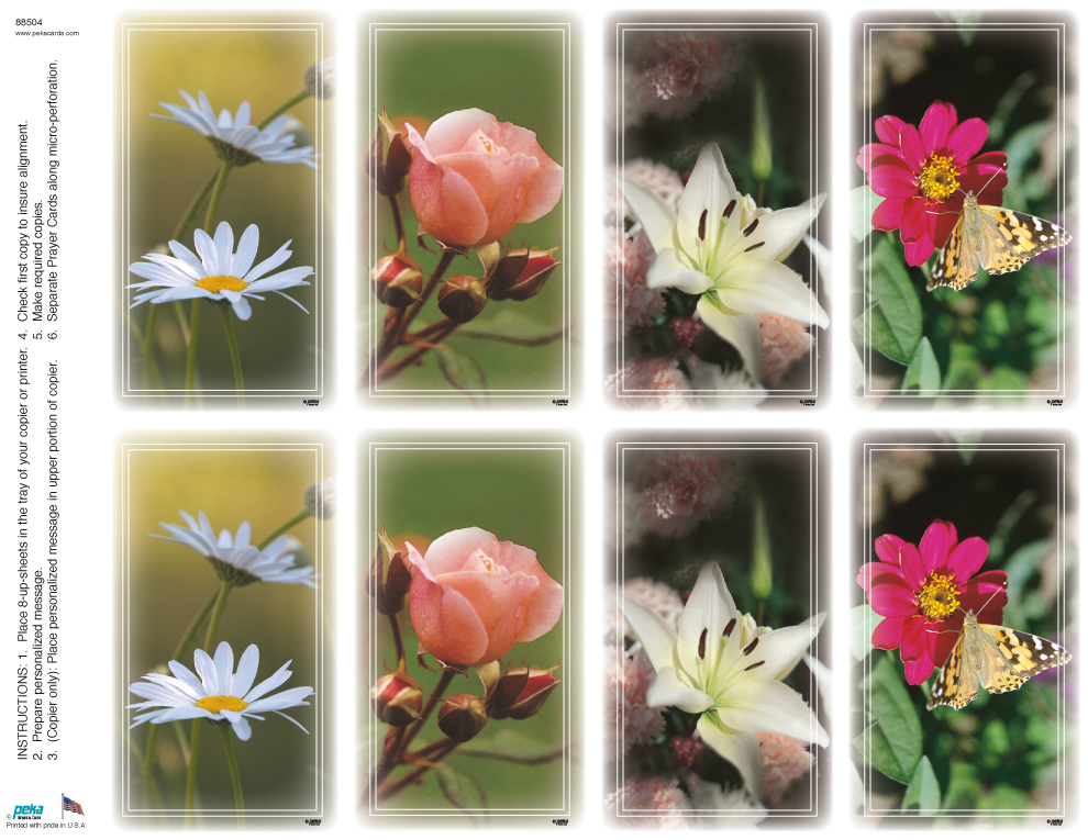 God's Garden Floral Assortment <br>Classic 8-up Prayer Cards