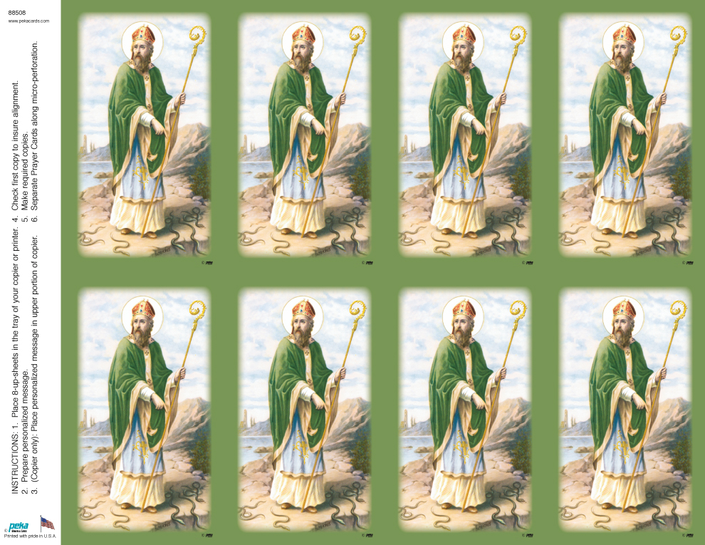 St. Patrick<br>Classic 8-up Prayer Cards