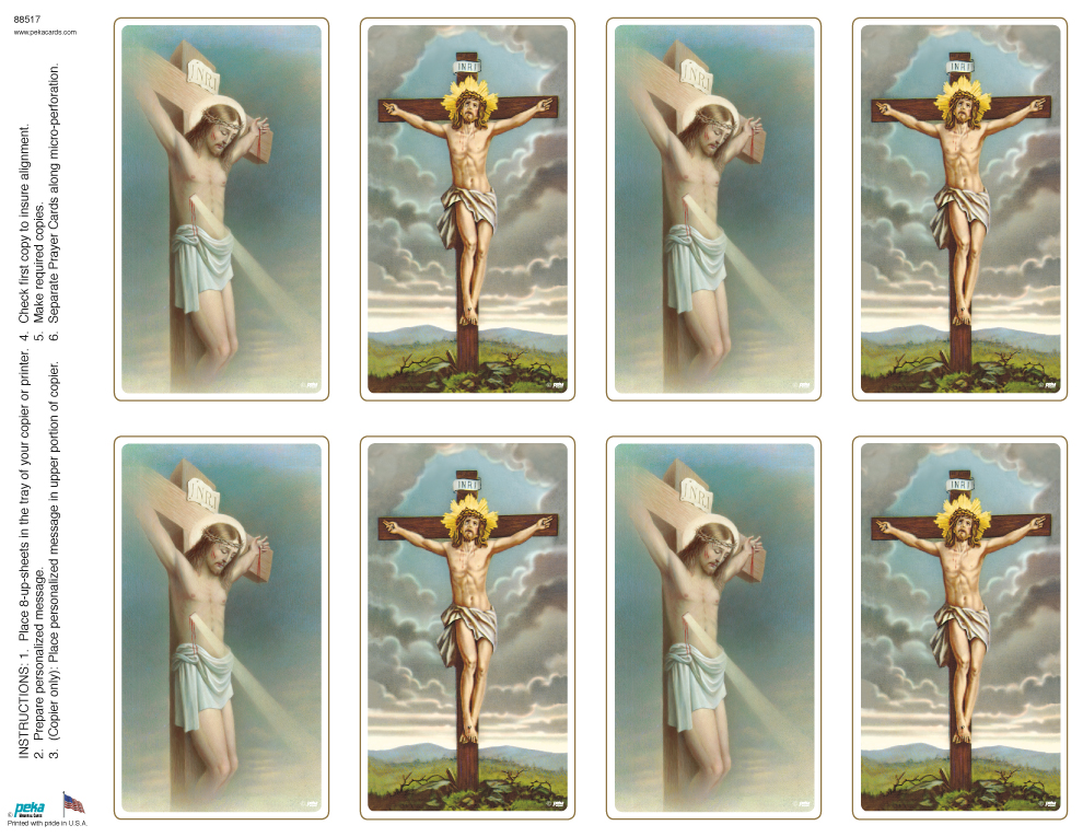Crucifix Assortment <br>Classic 8-up Prayer Cards