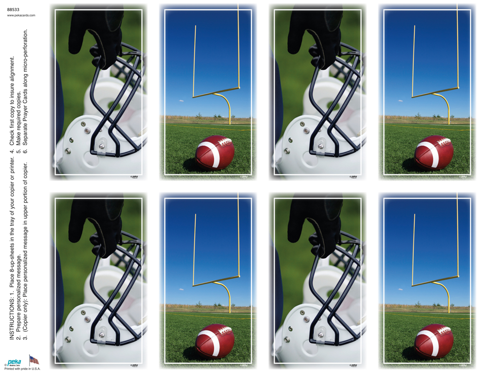 Football <br>Classic 8-up Prayer Cards