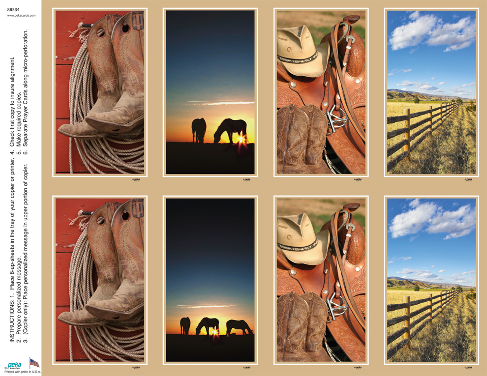 Western Assortment <br>Classic 8-up Prayer Cards