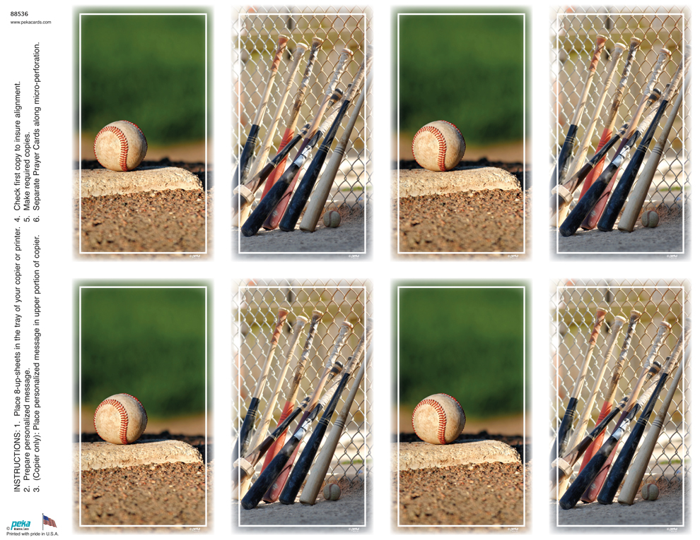 Baseball <br>Classic 8-up Prayer Cards