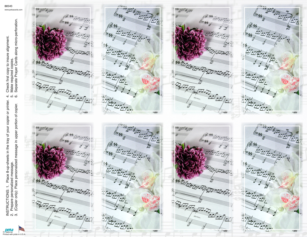 Music Assortment <br>Classic 8-up Prayer Cards