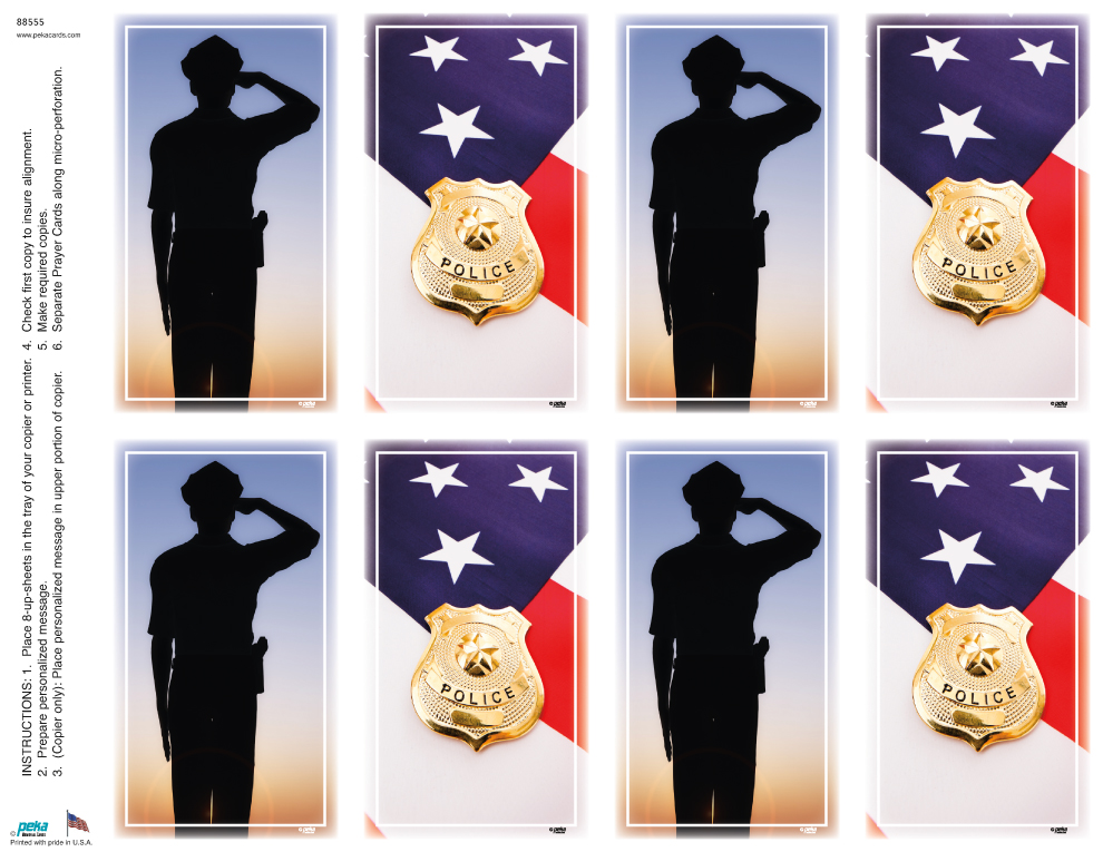 Police Assortment <br>Classic 8-up Prayer Cards