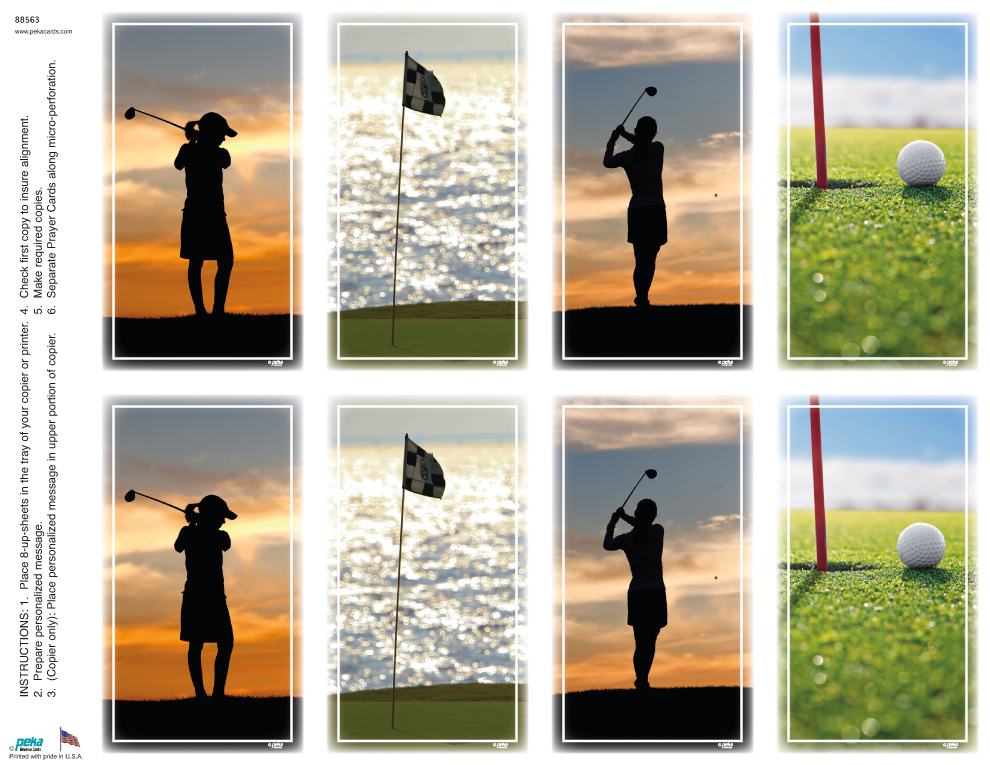 Golf Assortment (female) <br>Classic 8-up Prayer Cards