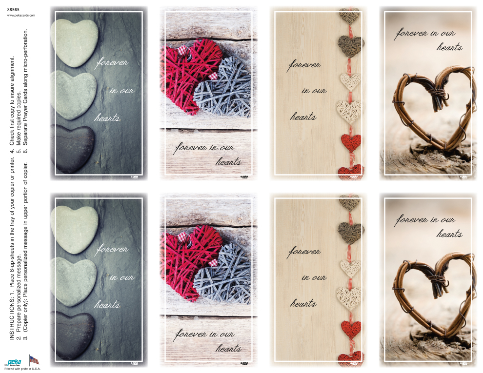 Heart Assortment <br>Classic 8-up Prayer Cards