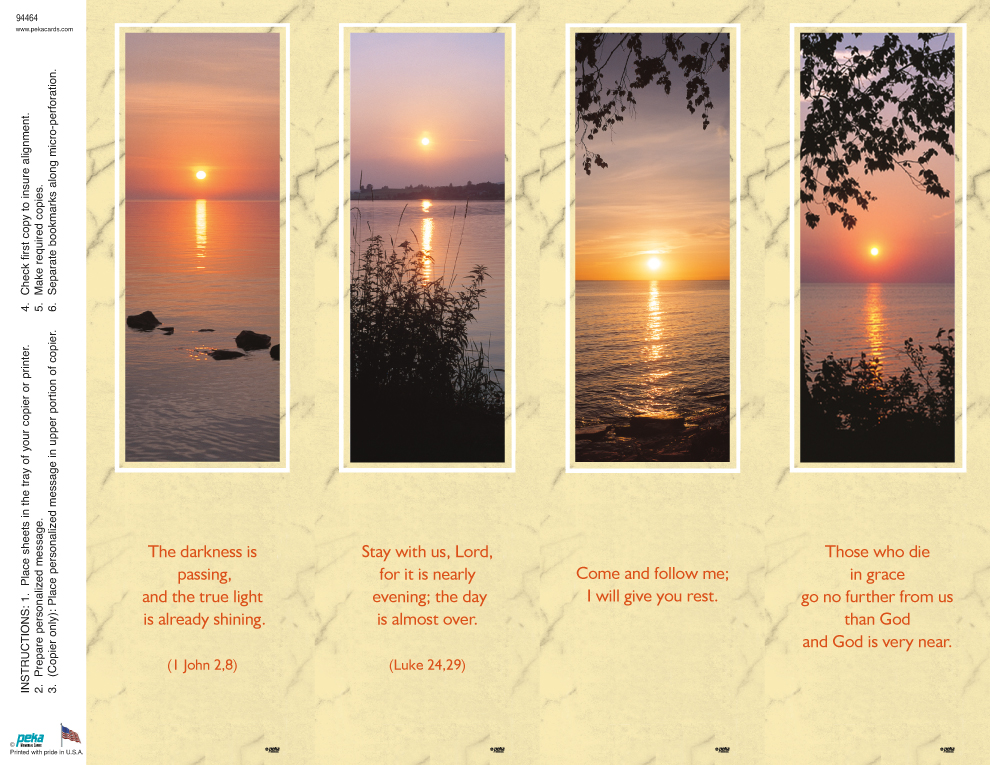 Sunset <br>4-up Bookmarks