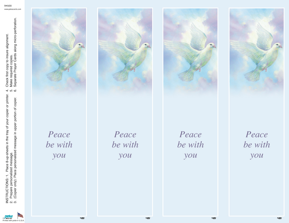 Peace be with You <br>4-up Bookmarks