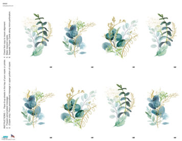Teal Watercolor Assortment <br>Classic 8-up Prayer Cards