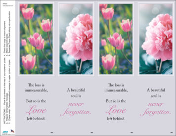 Pink Floral <br>4-up Bookmarks