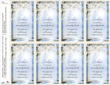 Goodbyes <br>Classic 8-up Prayer Cards
